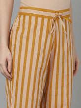 Women Mustard Pure Cotton Printed Kurta Trousers With Dupatta
